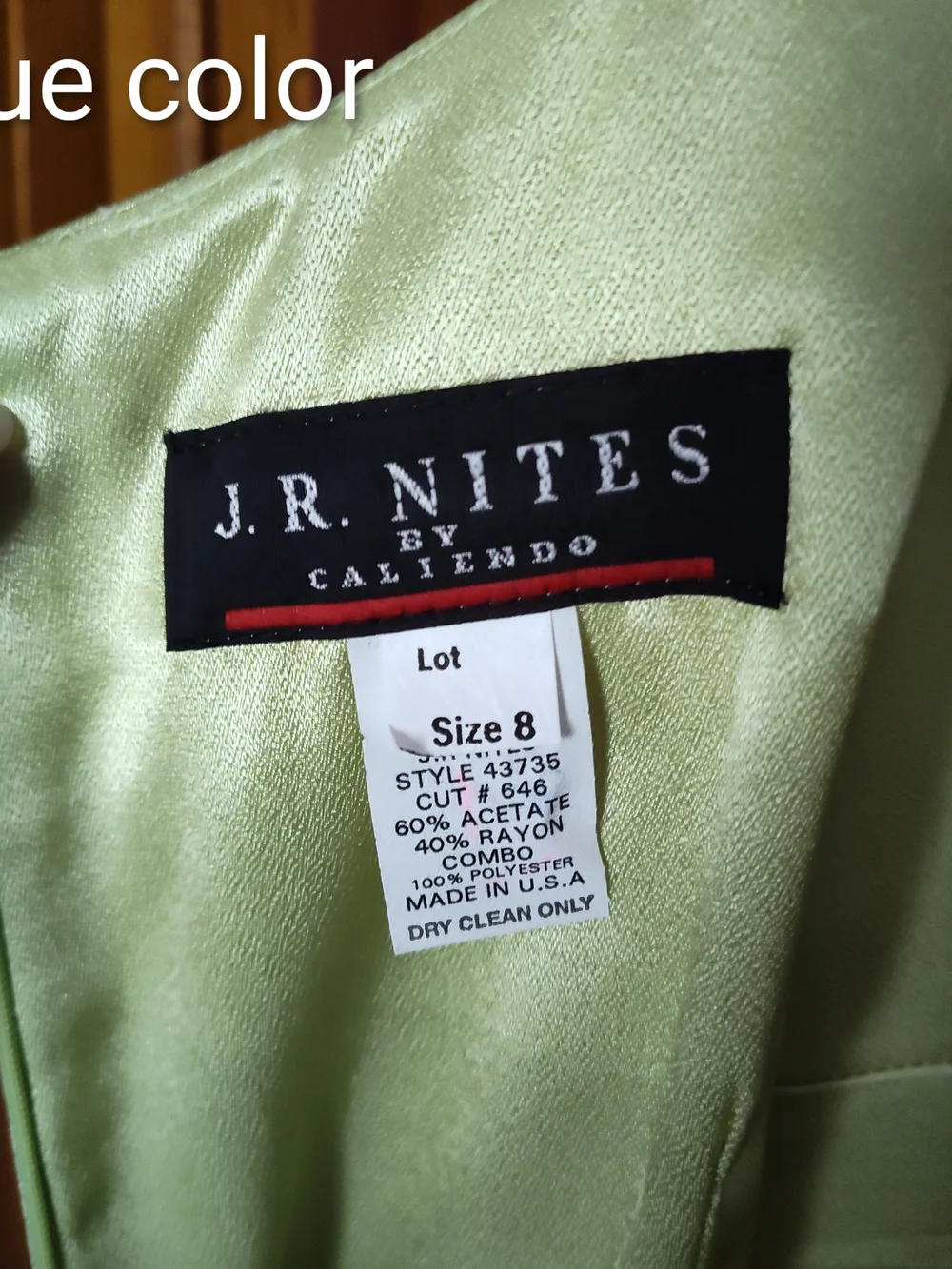 Vintage J.R. Nites by Caliendo Pale Green Formal 2-pc Dress Set